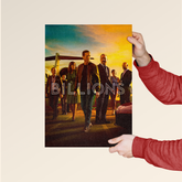 Billions TV show poster featuring main characters walking at sunset by Dripster